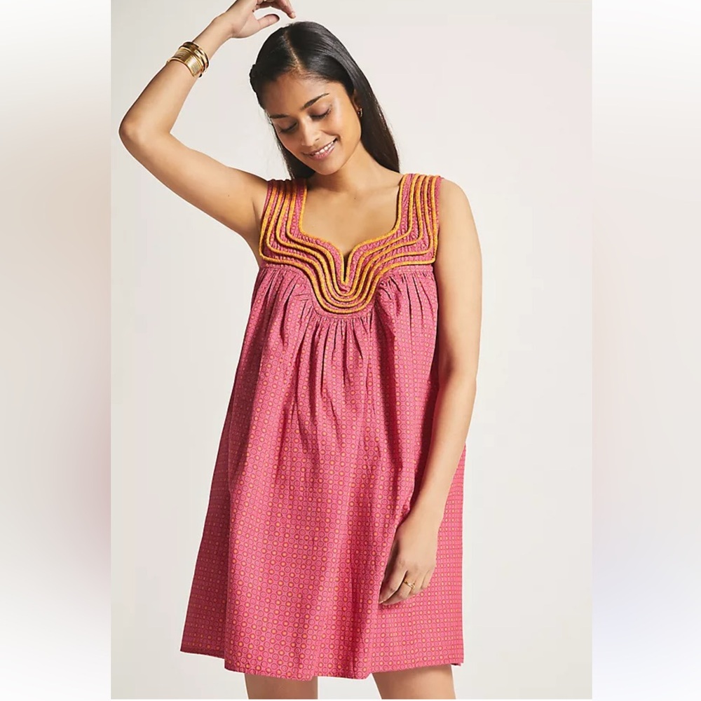 Anthropologie Let Me Be Swing Tunic Dress in Pink